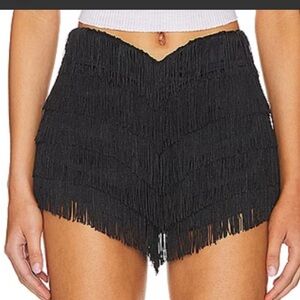 Lovers + Friends Black Fringe Shorts